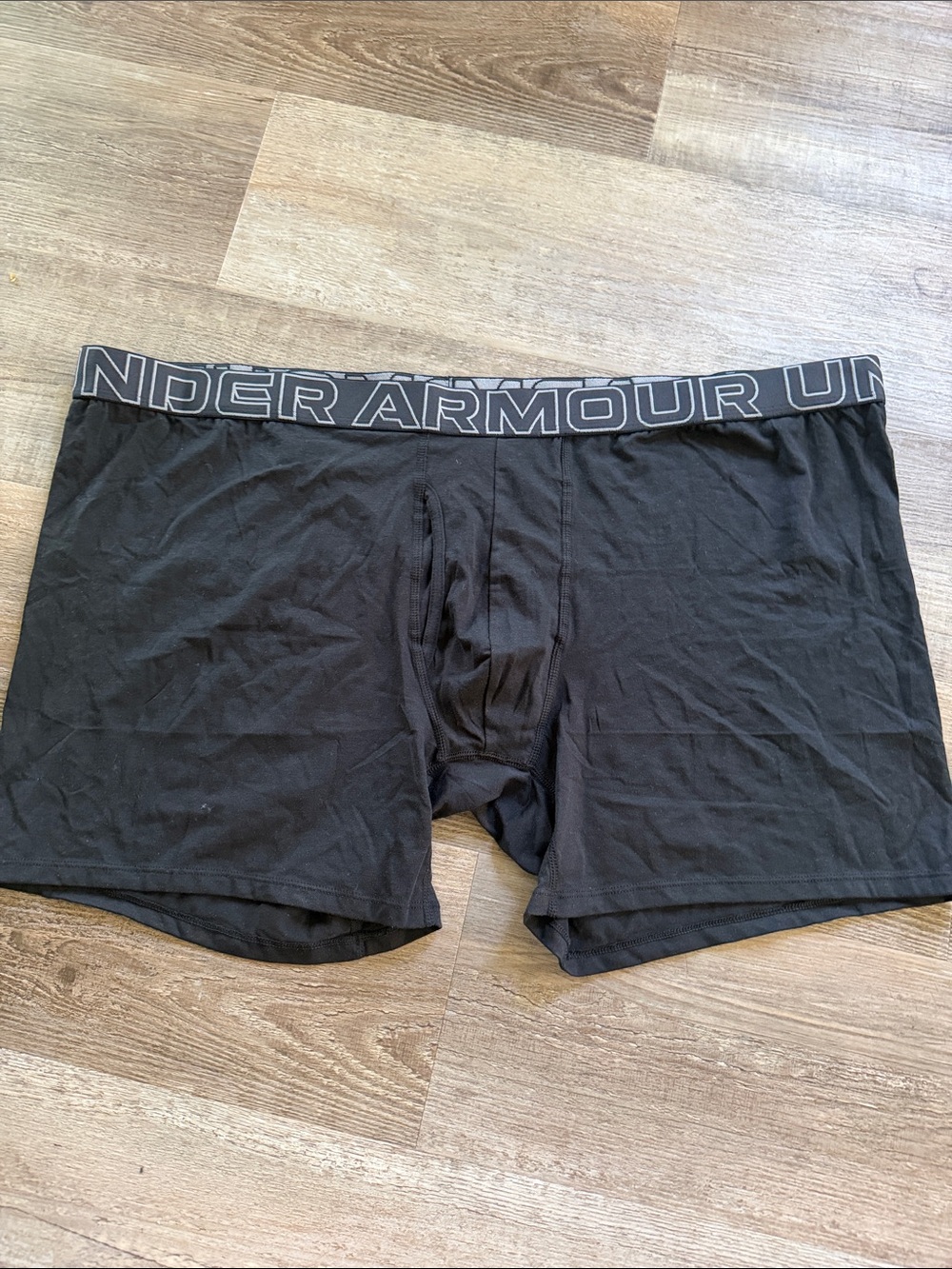 Under Armour | Black Men's Performance Boxer Briefs with Gray Logo Waistband